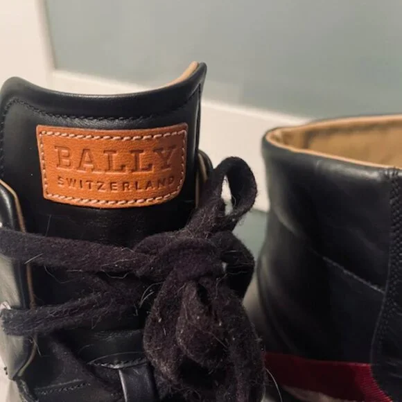 Bally Ankle Boots, Swiss Made, Black with Stripes, Men Size  display picture 3